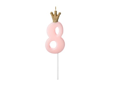 Tårtljus Rosa Nummer 0-9
