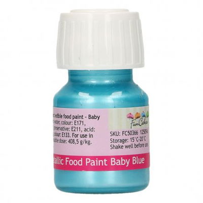 Food Paint - Metallic - Baby Blue - FunCakes**