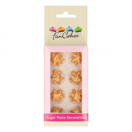 Sockerdekorationer - Stjärnor - Guld - FunCakes