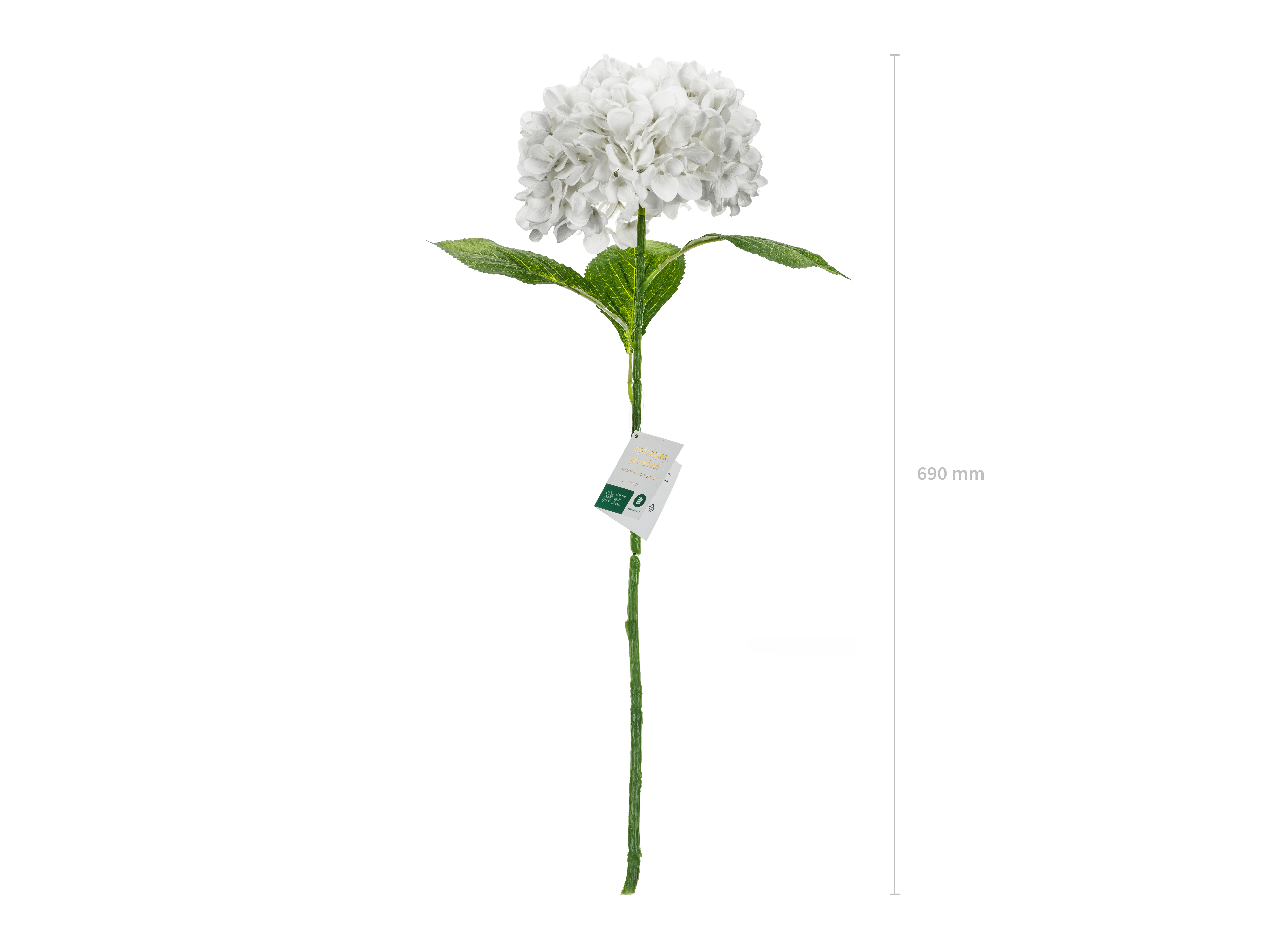 Konstgjord Blomma Premium Hortensia Vit