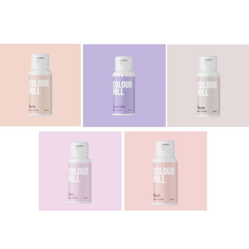 Färgpaket Ljusa Nyanser Oljebaserade ätbara färger Colour Mill