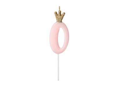 Tårtljus Rosa Nummer 0-9
