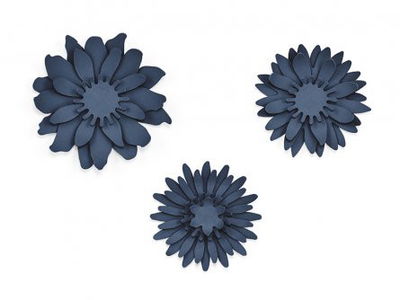 Pappersdekoration - Blomma - Marinblå - Liten