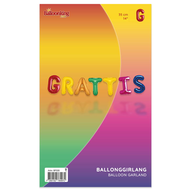 Ballonggirlang Grattis Flerfärgad