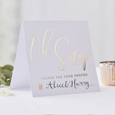 Instagramskylt - Gold Wedding