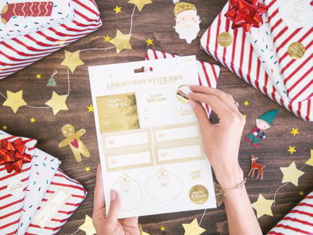 Juletikett - Christmas - Guld
