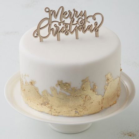 Cake topper - Merry Christmas - Trä