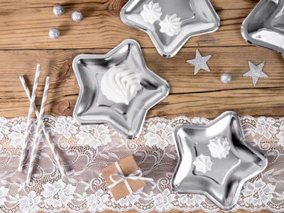 Bordskonfetti - Glitterbollar - Silver