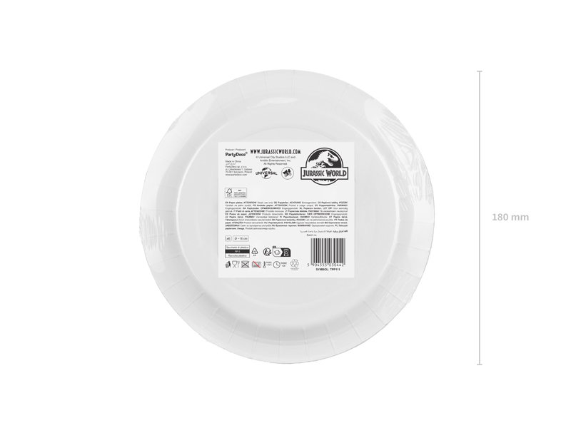 Jurassic World Papperstallrikar 18 cm 6 pack