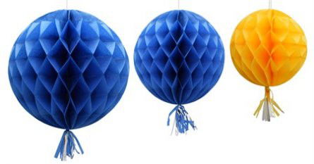 Honeycomb - Tassels - Blå/Gul