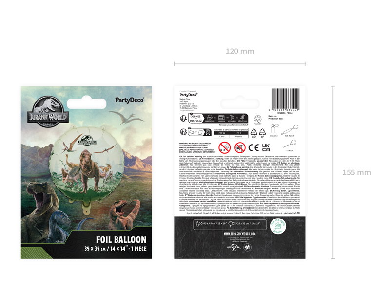 Rund Folieballong Jurassic World