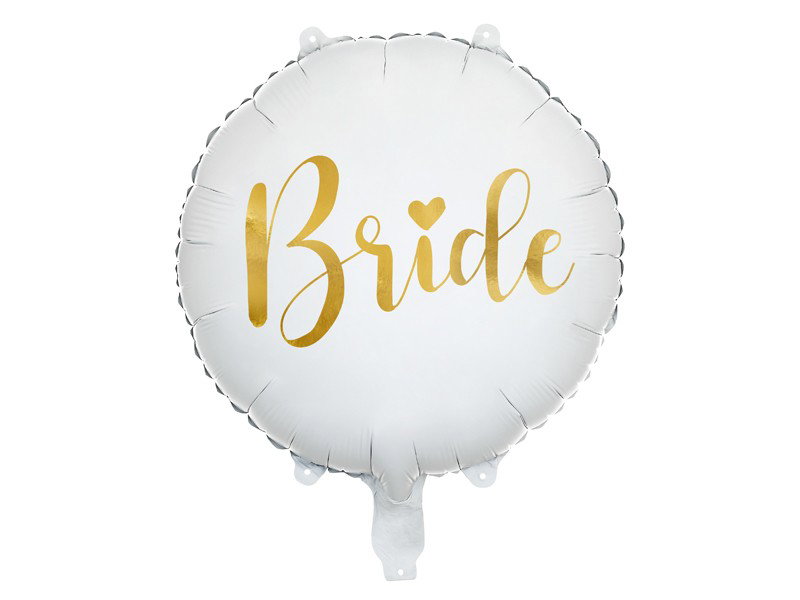 Folieballong Bride – Vit/Guld – 45 cm