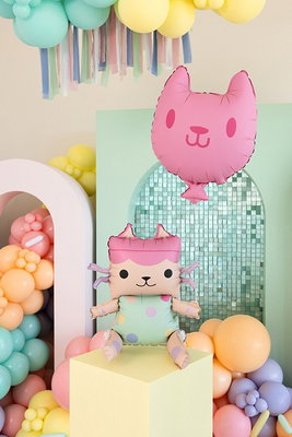 Folieballonger Gabbys dockskåp Baby Box och katt – 2-pack