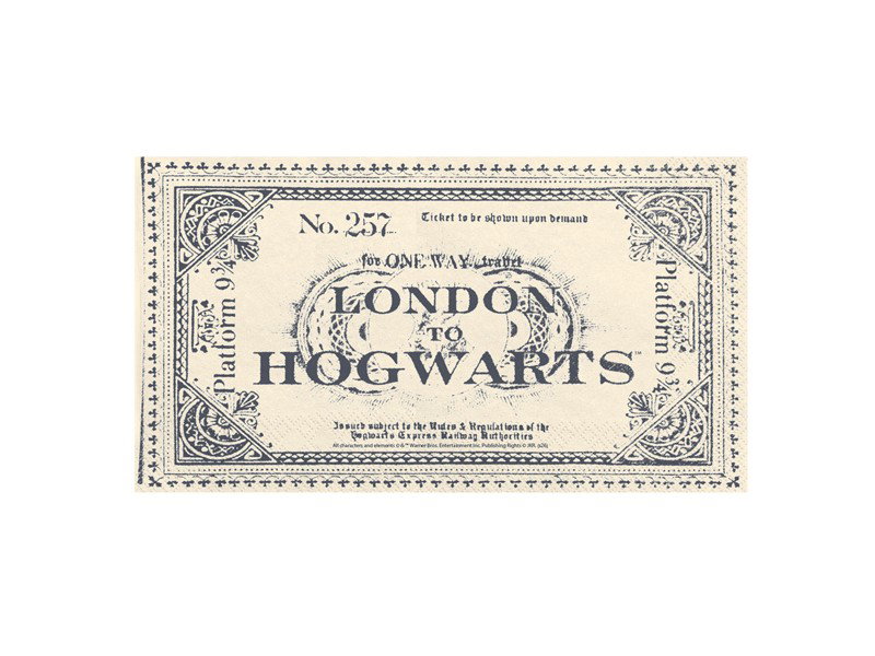 Servetter Harry Potter Hogwarts tågbiljett – 20-pack