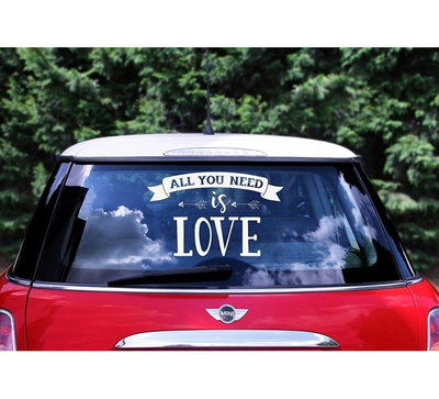 Bildekal All You Need Is Love – vit