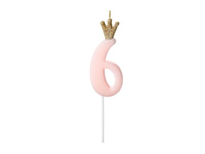 Tårtljus Rosa Nummer 0-9