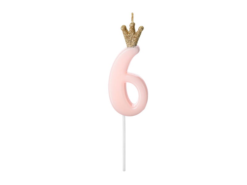 Tårtljus Rosa Nummer 0-9