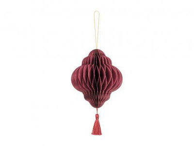 Honeycomb med tassel Vinröd  13,5x15cm