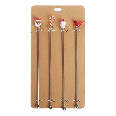 Drinkpinnar med julmotiv – 4-pack