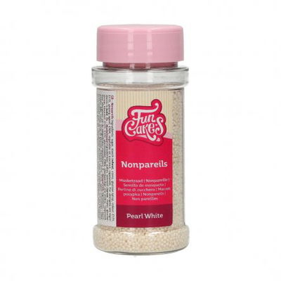 Strössel - Nonpareils - Pärlemor vit - FunCakes