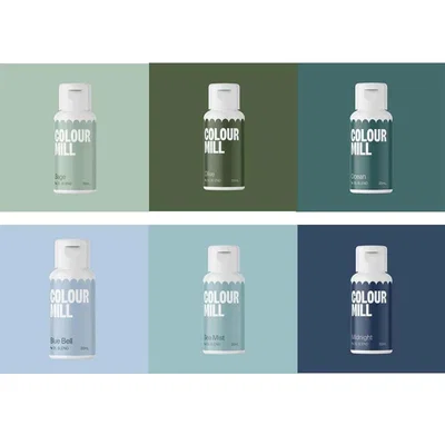 Färgpaket Hav, oljebaserade ätbara färger - Colour Mill