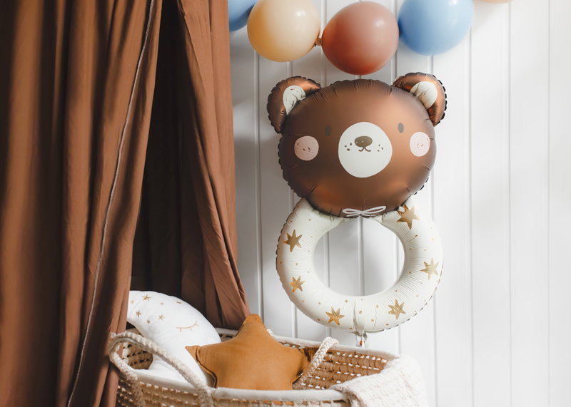 Folieballong Teddybjörn Måne Blå