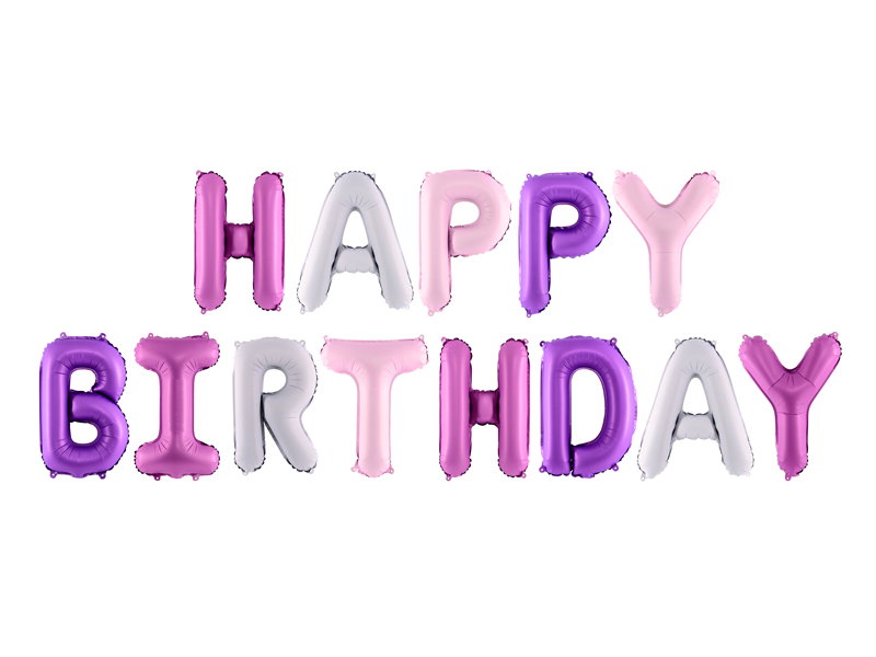 Folieballong Happy Birthday Färgmix
