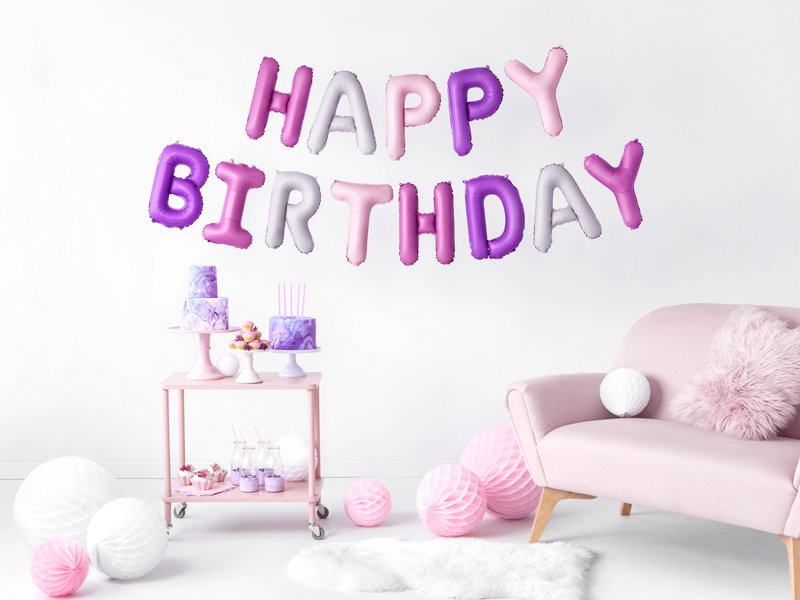 Folieballong Happy Birthday Färgmix