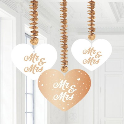 Bröllopsdekoration Rosé Swirl – 3-pack