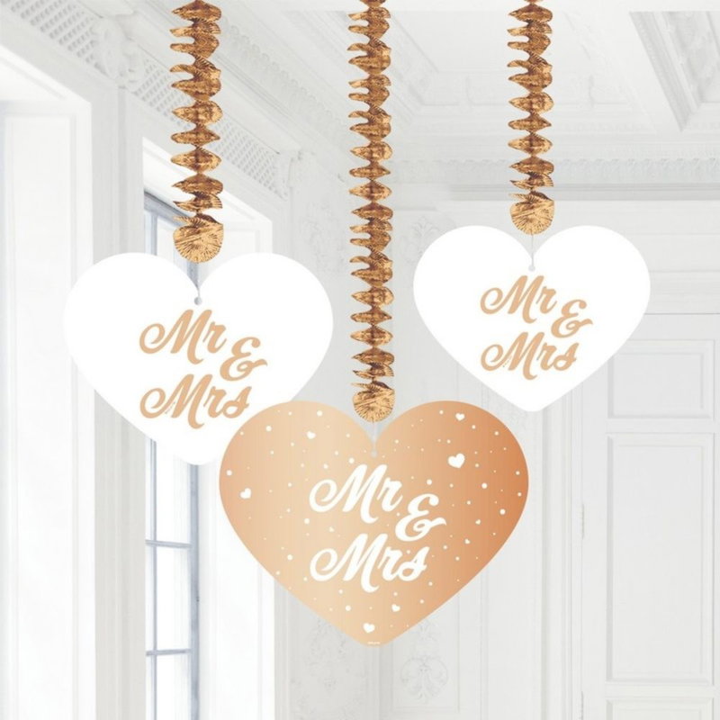Bröllopsdekoration Rosé Swirl – 3-pack