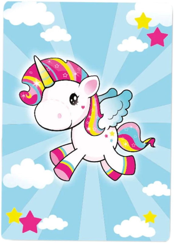 Folat Unicorn inbjudningskort, blå med enhörning – 8-pack