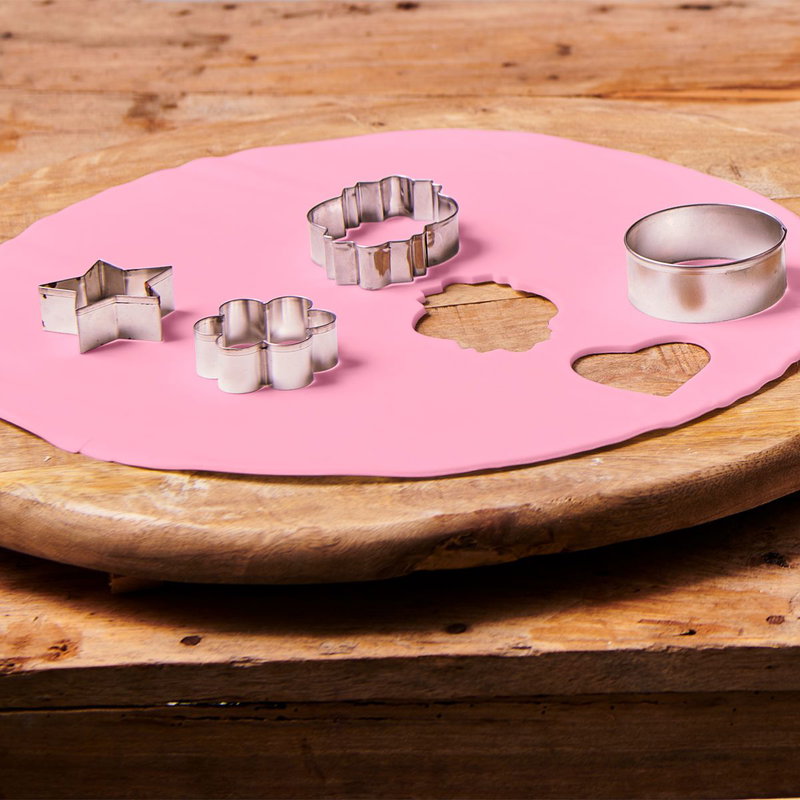 Sockerpasta - Utkavlad - Rosa - FunCakes