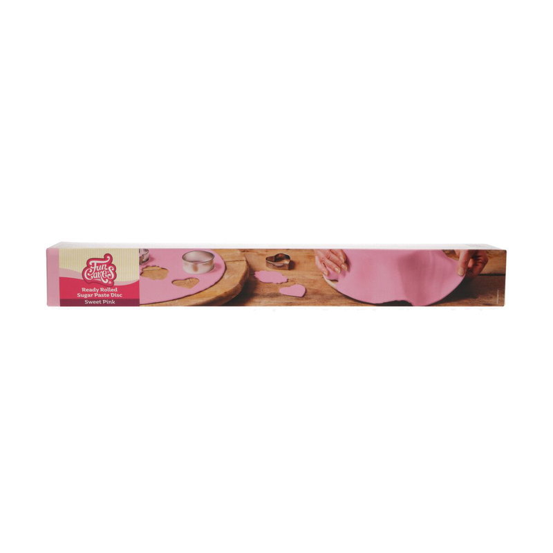 Sockerpasta - Utkavlad - Rosa - FunCakes