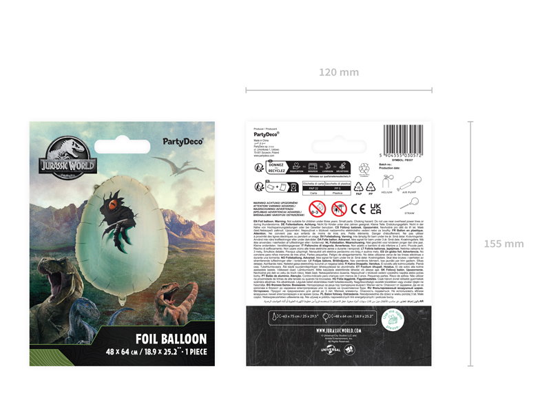Folieballong Jurassic World Dinosaurieägg
