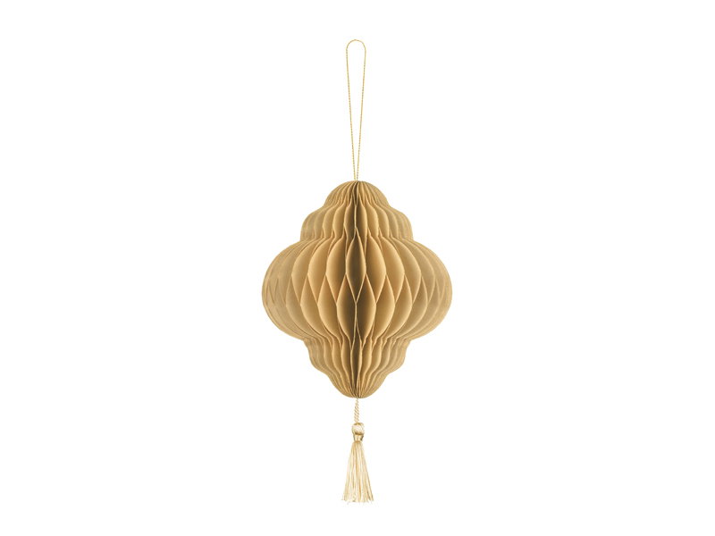 Honeycomb med tassel Guld 13,2x15cm