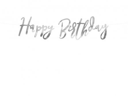 Backdrop - Happy Birthday - Silvermetallic