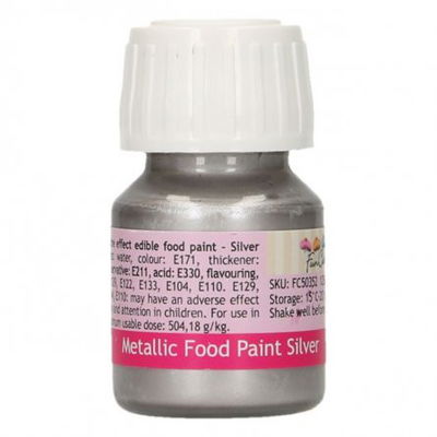 Food Paint - Metallic - Silver - FunCakes