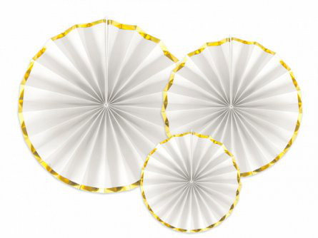Pin Wheels - 3-pack - Vit/Guldkant