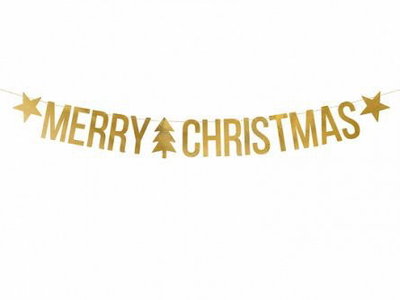 Backdrop - Merry Christmas - Guld
