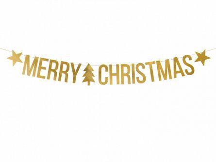 Backdrop - Merry Christmas - Guld
