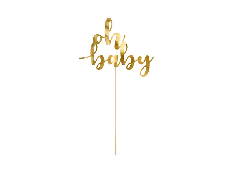 Cake Topper Oh Baby - Guld