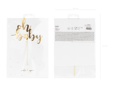 Cake Topper Oh Baby - Guld
