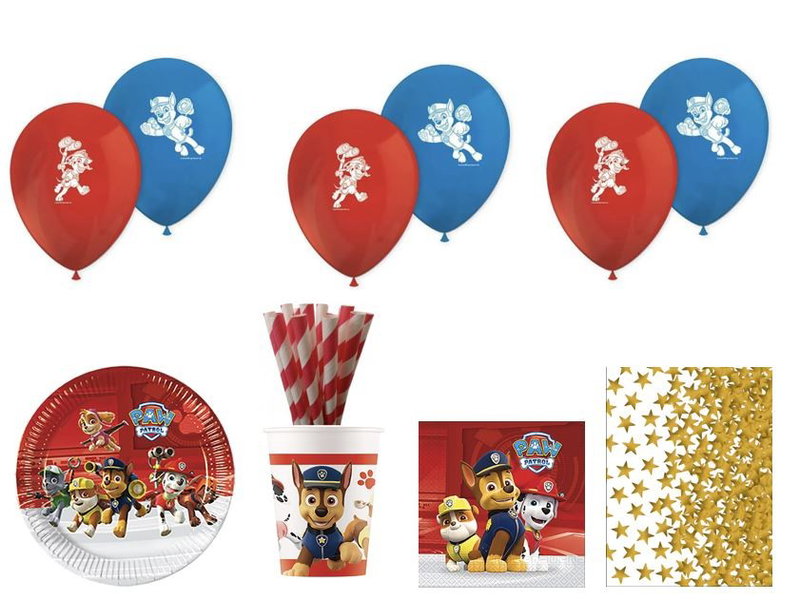 Paw Patrol, kalaspaket – exempelbild. Se exakt innehåll och antal i paketbeskrivningen.