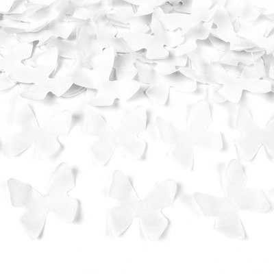 Konfettibomb Vita Fjärilar 40cm