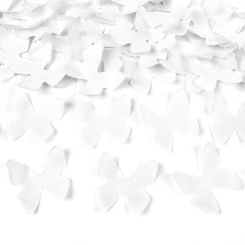 Konfettibomb Vita Fjärilar 40cm