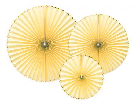 Pin Wheels - 3-pack - Ljusgul/Guldkant**