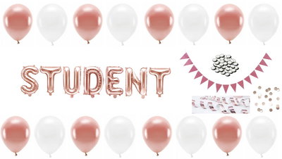 Studentdekoration Paket Roséguld, Stor