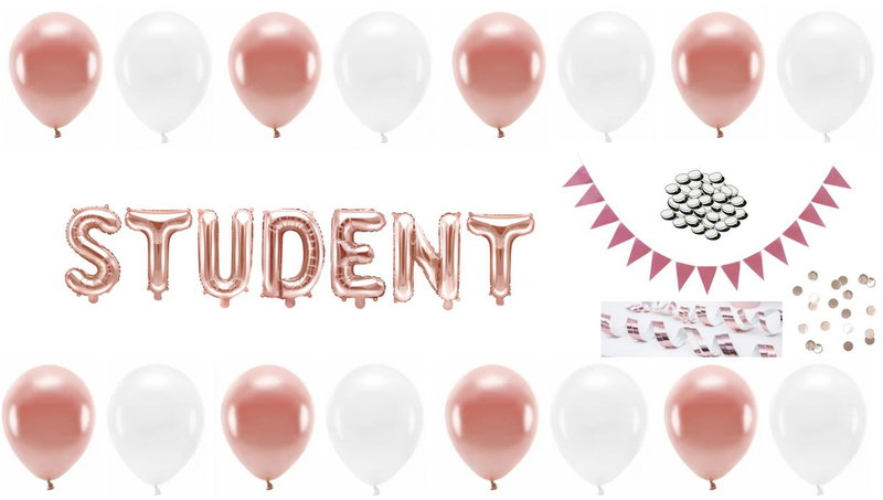 Studentdekoration Paket Roséguld, Stor