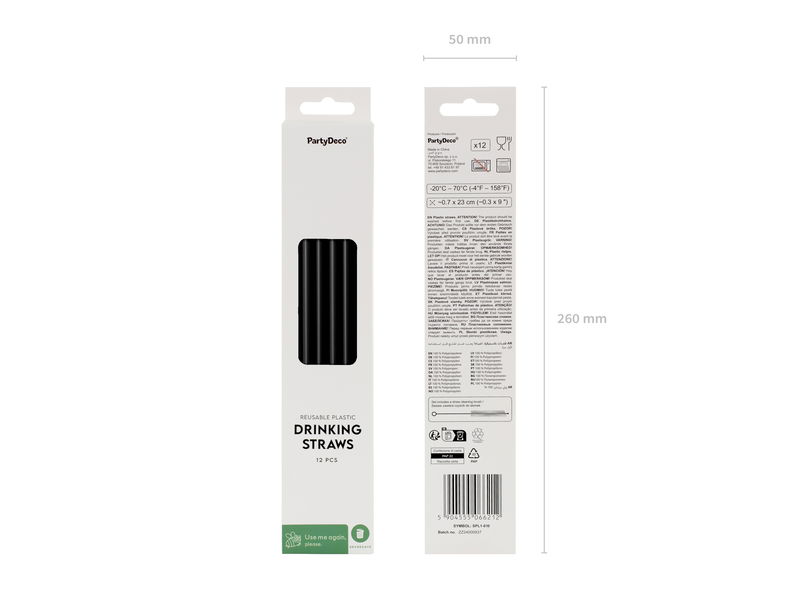 Sugrör Svarta 12 pack