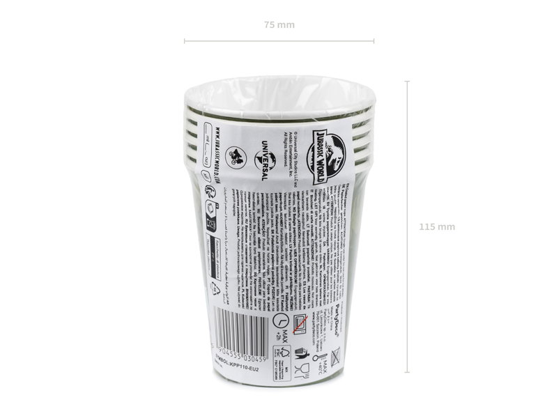 Jurassic World Pappmuggar 6 pack